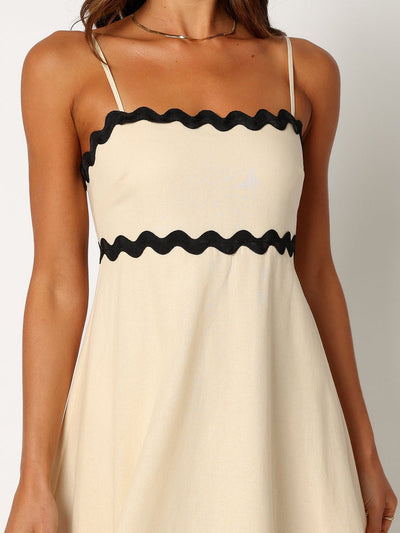 Cremefarbenes Maxikleid Schwarz - Valeria