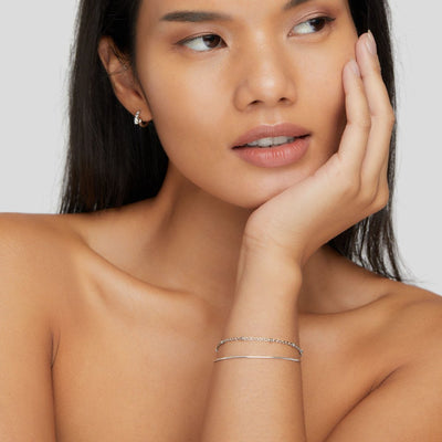 Pia Silber Schichten Armband