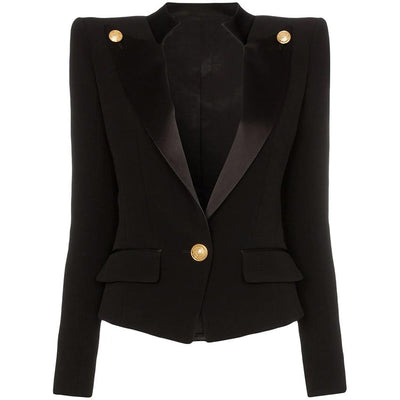 Designer Satin-Kragen Blazer