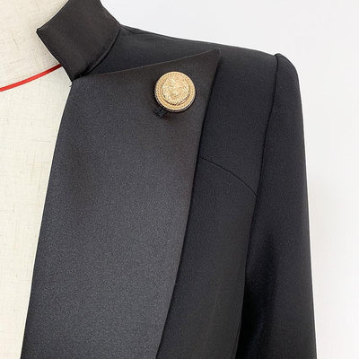 Designer Satin-Kragen Blazer