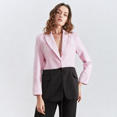 Eleganter rosa-schwarzer Blazer