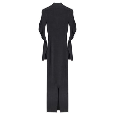 Schwarzes Strickkleid