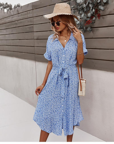 "Maja" Designer-Kleid mit Blumenprint
