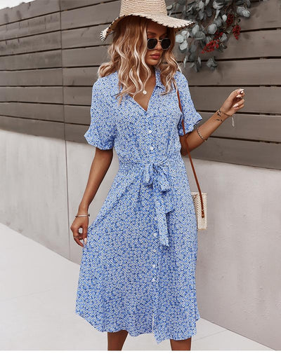 "Maja" Designer-Kleid mit Blumenprint