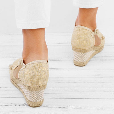 "Dorette" Canvas-Sandalen