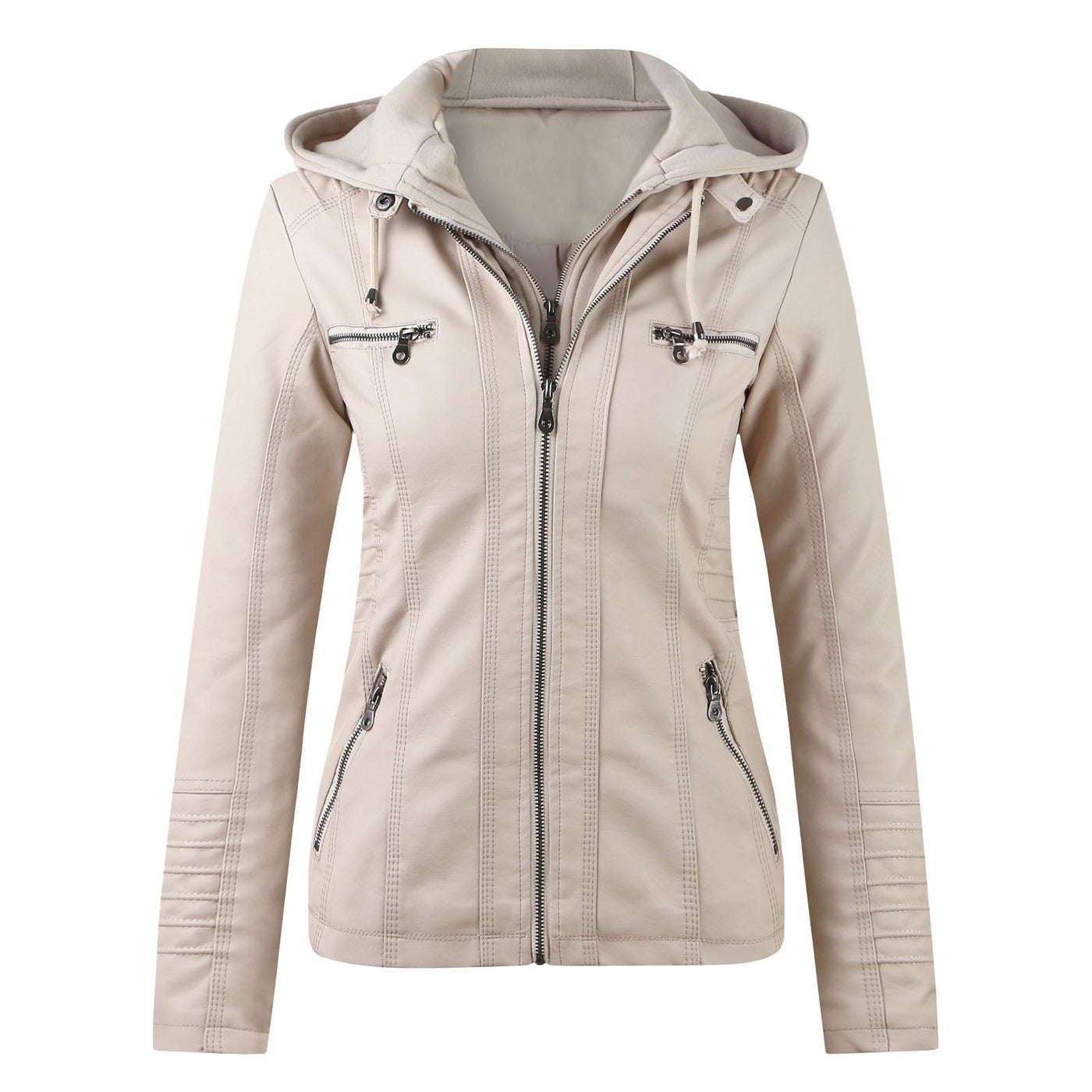 "Sandra" Lederjacke Mit Kapuze