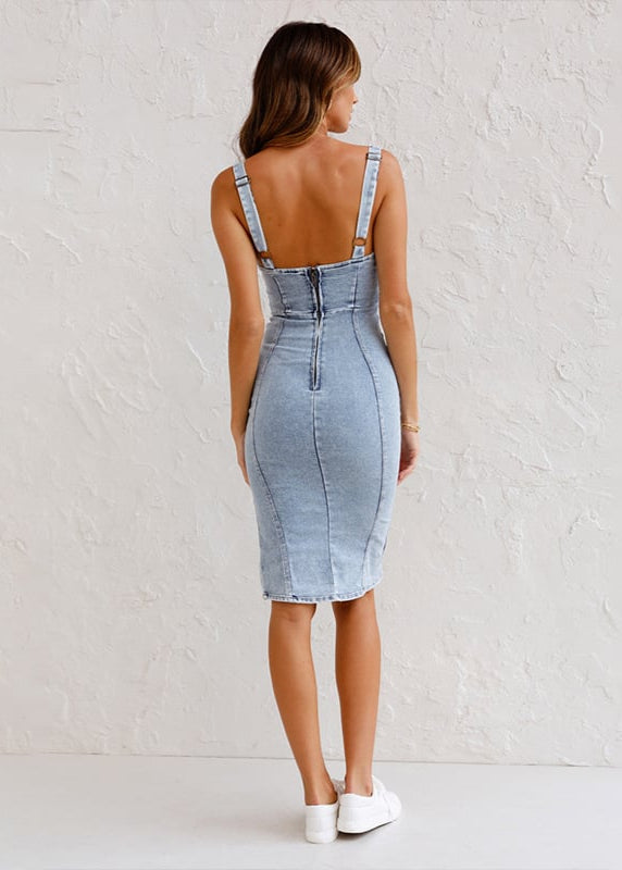 Jacky - Elegantes Denim-Kleid