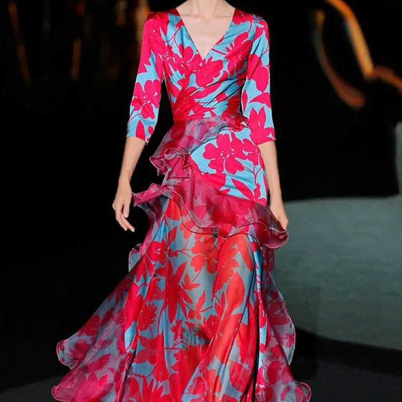 Indie - Rüschenschnitt A-Linie Party-Bankettkleid