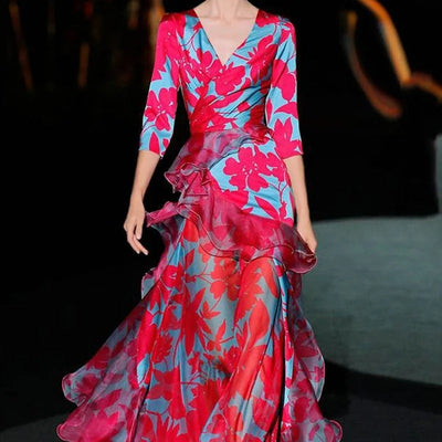 Indie - Rüschenschnitt A-Linie Party-Bankettkleid