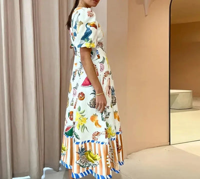 Buntes Frucht-Maxikleid - Sophia