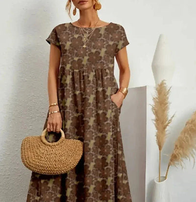 Braunes Blumenkleid - Maria