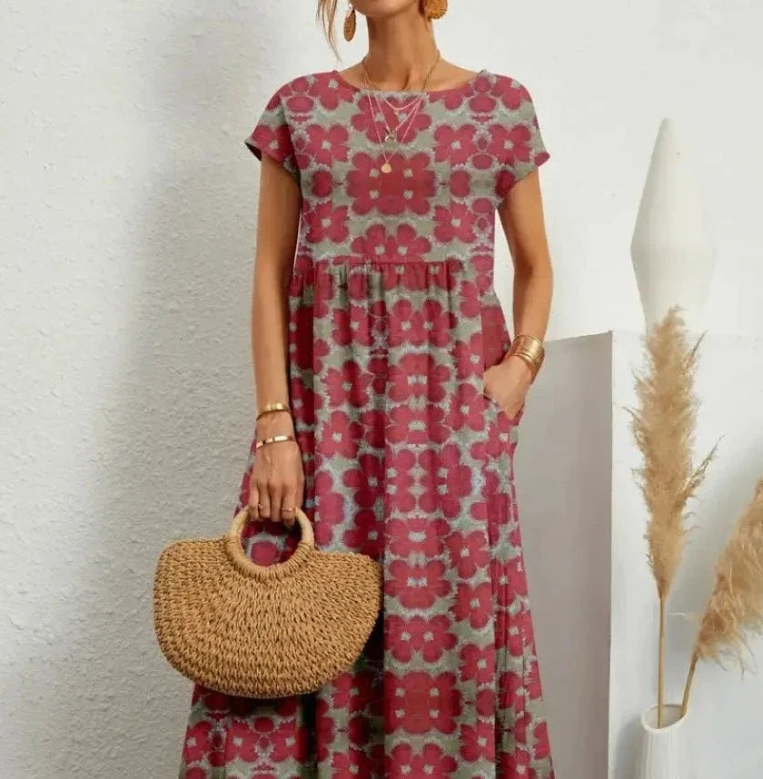Braunes Blumenkleid - Maria