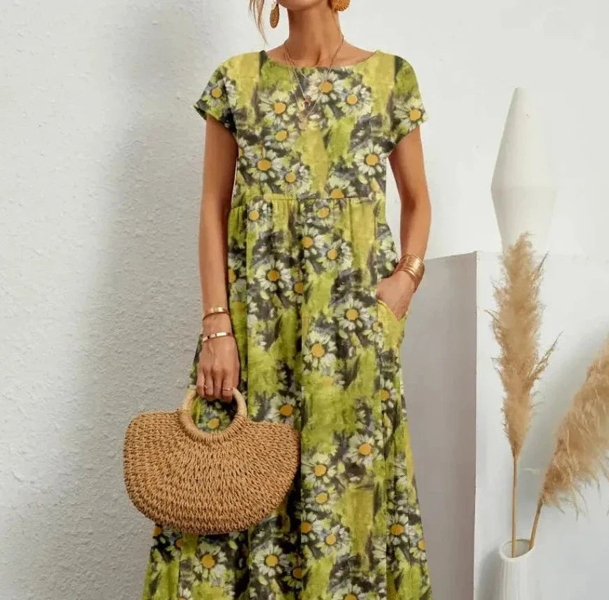 Braunes Blumenkleid - Maria