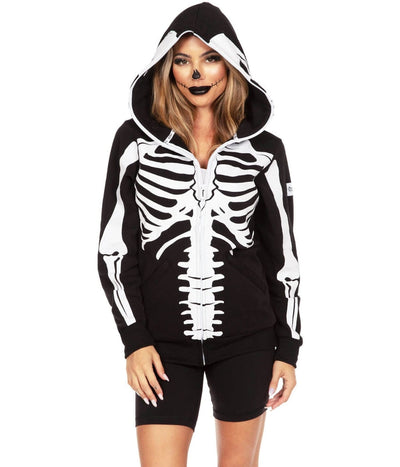 Damen Skelett Hoodie – Schwarz