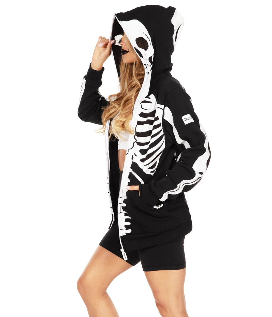 Damen Skelett Hoodie – Schwarz